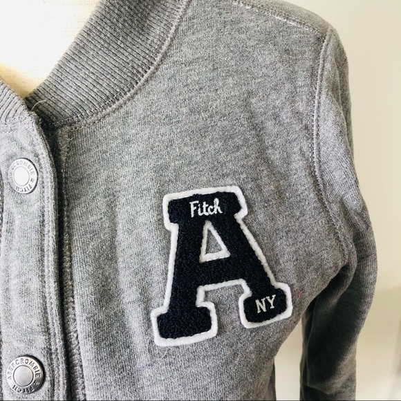 Abercrombie & Fitch Varsity Sweatshirt Soft Shell Varsity 3/4 Sleeve Jacket - Picture 4 of 4